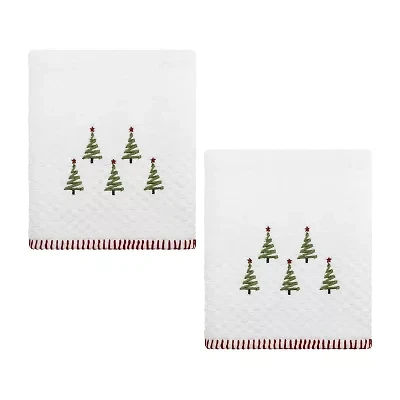 Avanti Ribbon Tree 2-pc. Embellished Hand Towel