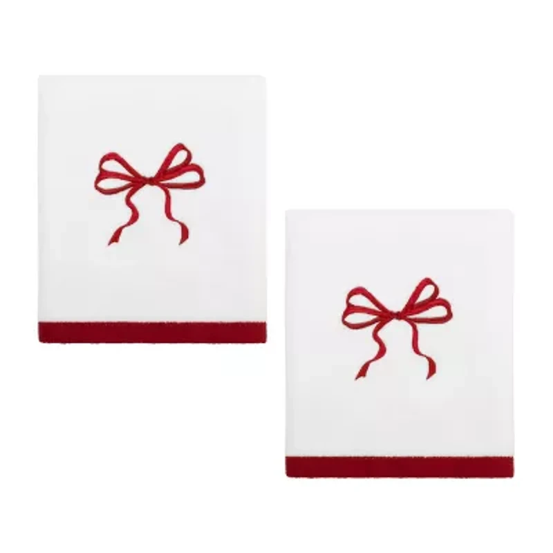 Avanti Christmas Bows 2-pc. Embellished Hand Towel