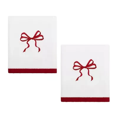 Avanti Christmas Bows 2-pc. Embellished Hand Towel