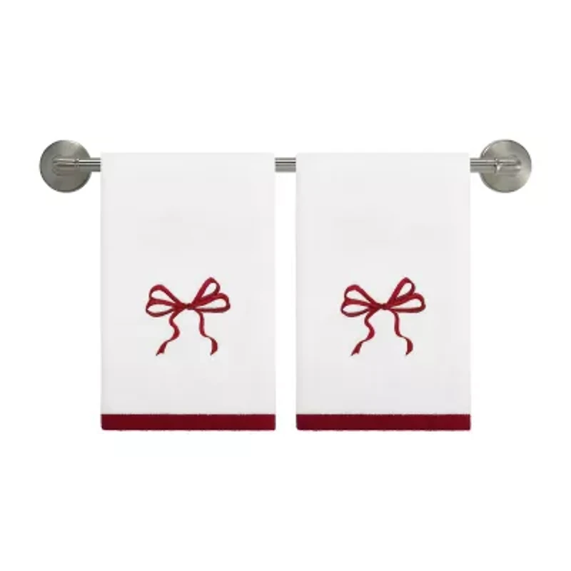 Avanti Christmas Bows 2-pc. Embellished Hand Towel