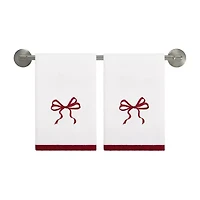 Avanti Christmas Bows 2-pc. Embellished Hand Towel