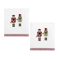 Avanti Peppermint Nutcracker 2-pc. Embellished Hand Towel