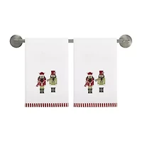 Avanti Peppermint Nutcracker 2-pc. Embellished Hand Towel