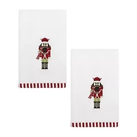 Avanti Peppermint Nutcracker 2-pc. Embellished Fingertip Towel