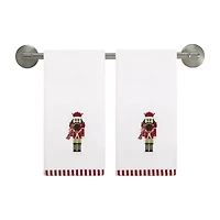 Avanti Peppermint Nutcracker 2-pc. Embellished Fingertip Towel