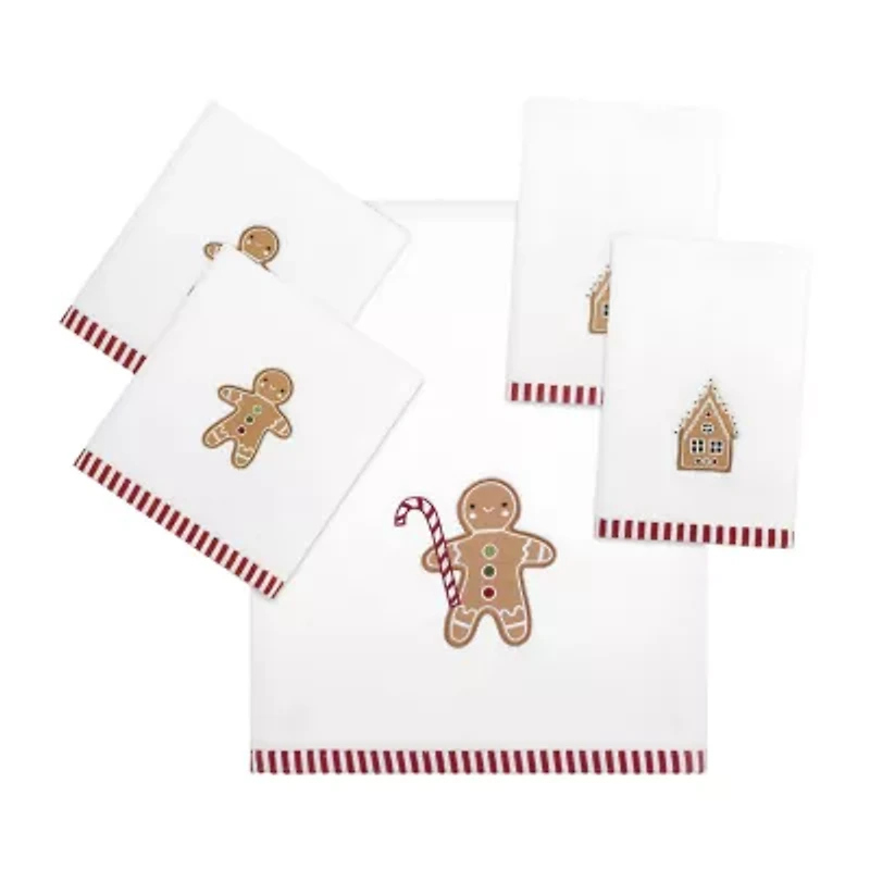 Avanti Gingerbread Man Embellished Holiday Bath Towel