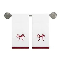 Avanti Christmas Bows 2-pc. Embellished Fingertip Towel