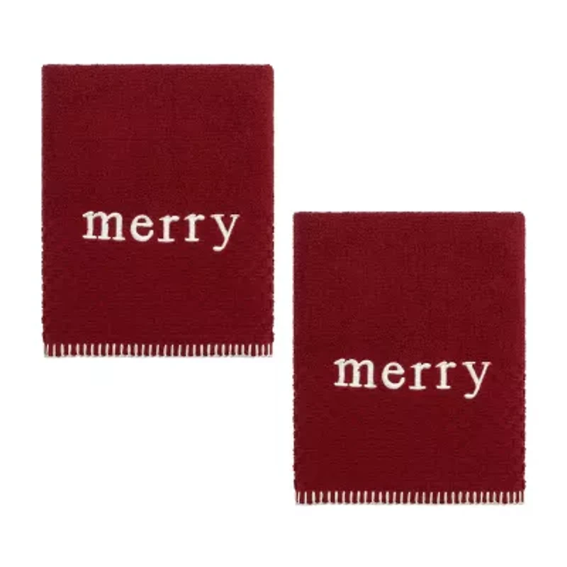 Avanti Merry 2-pc. Embellished Hand Towel