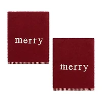 Avanti Merry 2-pc. Embellished Hand Towel