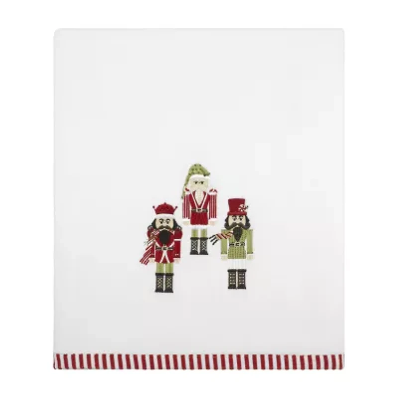 Avanti Peppermint Nutcracker Embellished Holiday Bath Towel