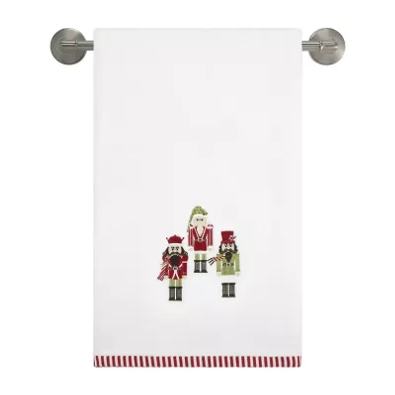 Avanti Peppermint Nutcracker Embellished Holiday Bath Towel
