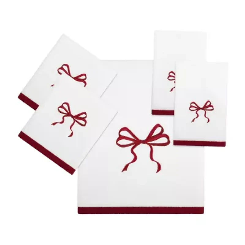 Avanti Christmas Bows Embellished Holiday Bath Towel