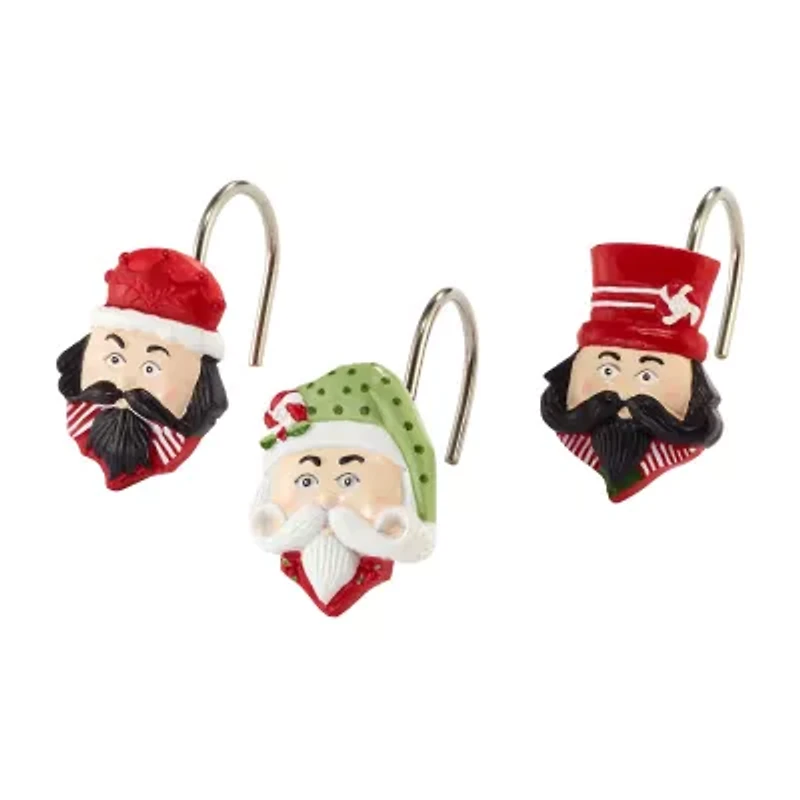 Avanti Peppermint Nutcracker Shower Curtain Hooks
