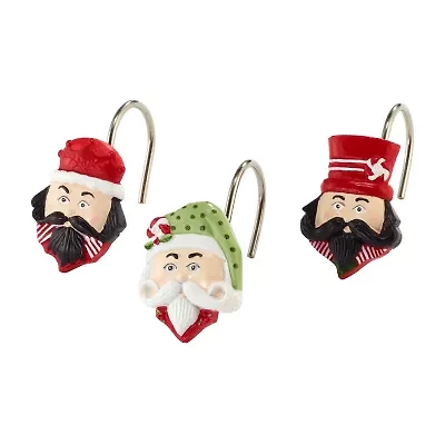 Avanti Peppermint Nutcracker Shower Curtain Hooks