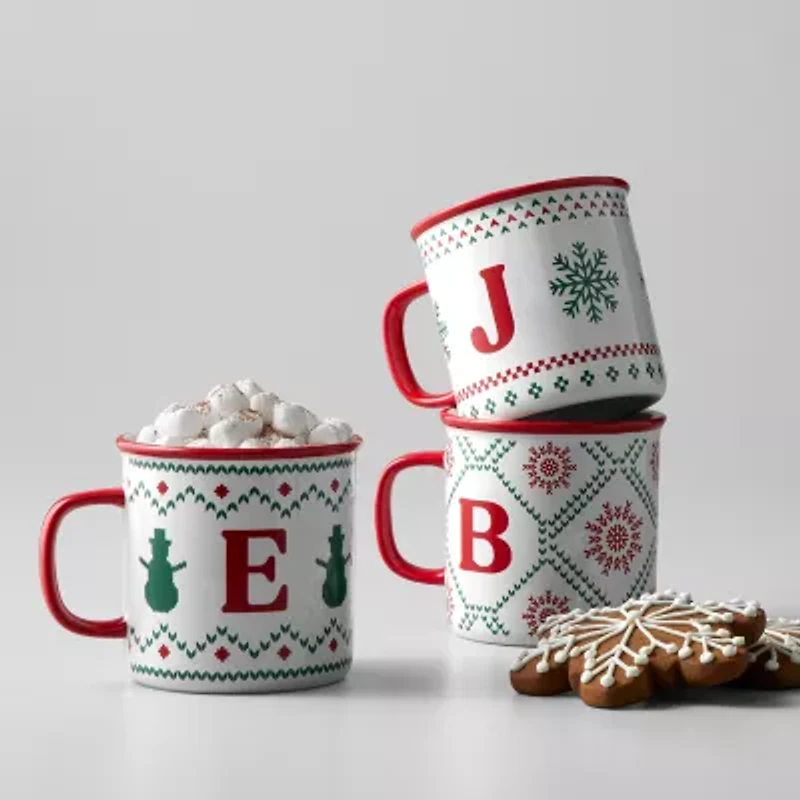 North Pole Trading Co. Ski Lodge Monogram Holiday Coffee Mug