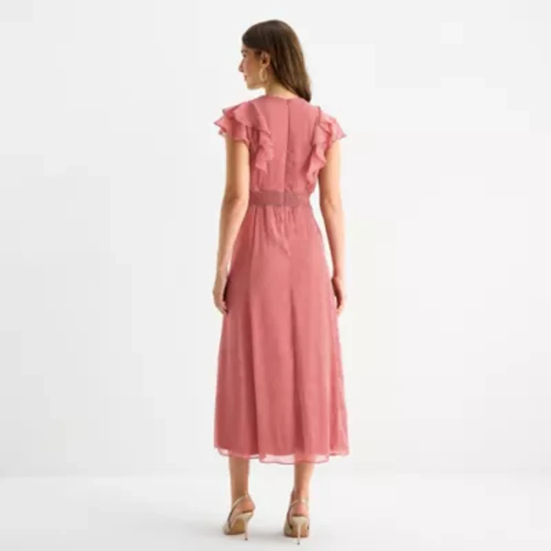 Danny & Nicole Womens Sleeveless Dots Fit + Flare Dress