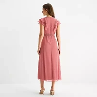 Danny & Nicole Womens Sleeveless Dots Fit + Flare Dress