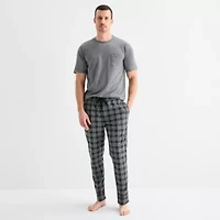 St. John's Bay Mens Crew Neck Short Sleeve 2-pc. Pajama Sets