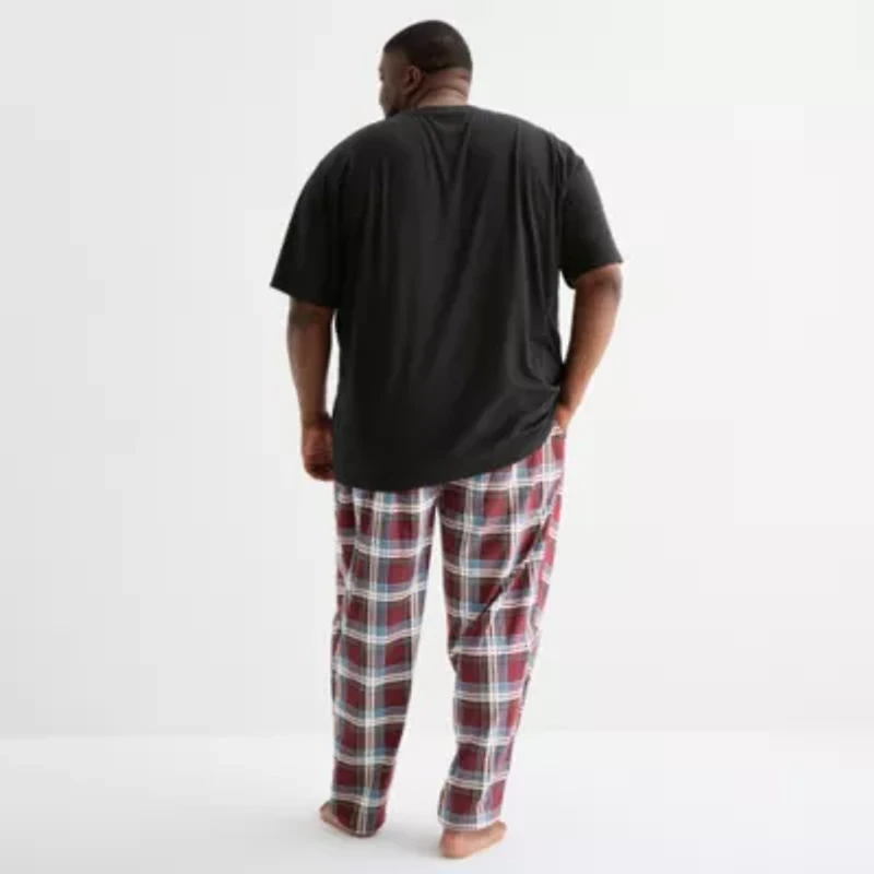 St. John's Bay Mens Crew Neck Long Sleeve 2-pc. Big and Tall Pajama Sets