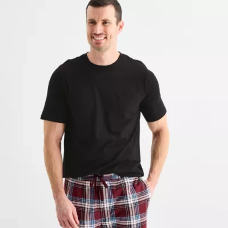 St. John's Bay Mens Crew Neck Long Sleeve 2-pc. Pajama Sets