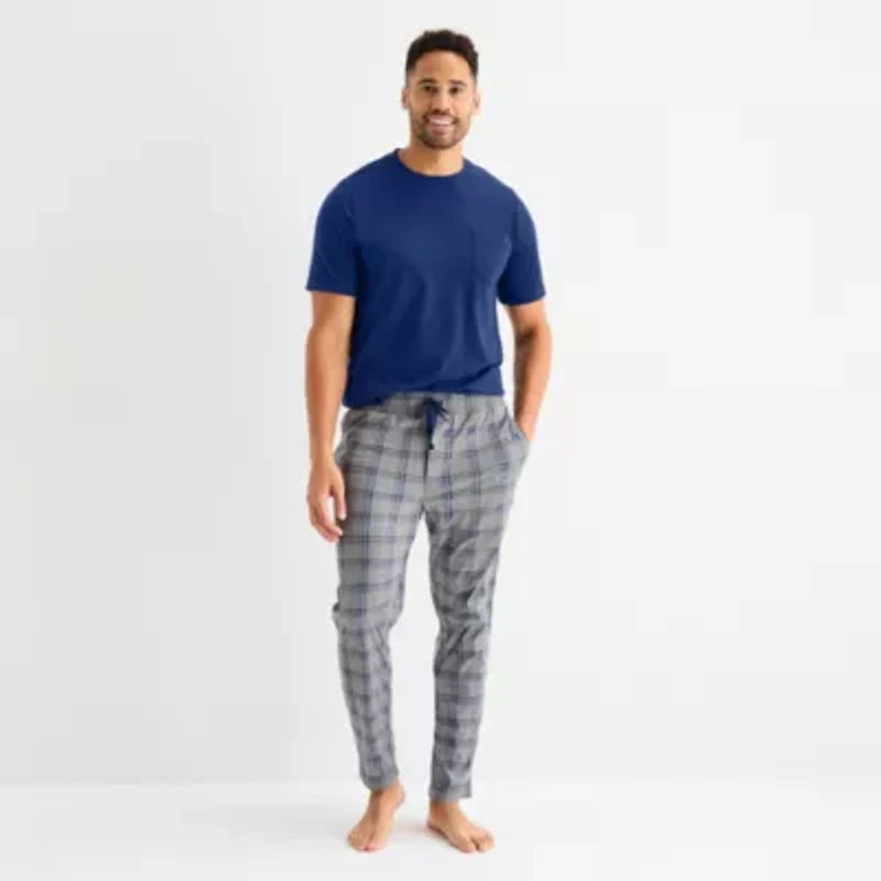 St. John's Bay Mens Crew Neck Short Sleeve 2-pc. Pajama Sets
