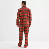 St. John's Bay Mens Flannel Long Sleeve 2-pc. Pajama Set