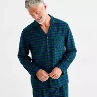 St. John's Bay Mens Flannel Long Sleeve 2-pc. Pajama Sets