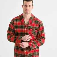 St. John's Bay Mens Flannel Long Sleeve 2-pc. Pajama Set