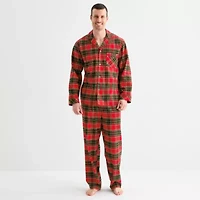 St. John's Bay Mens Flannel Long Sleeve 2-pc. Pajama Set