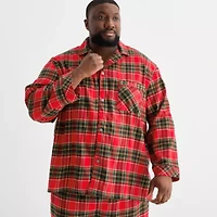 St. John's Bay Mens Flannel Long Sleeve 2-pc. Big and Tall Pajama Sets