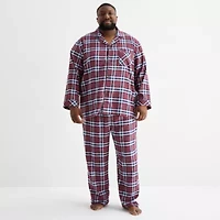 St. John's Bay Mens Flannel Long Sleeve 2-pc. Big and Tall Pajama Sets