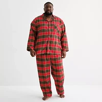 St. John's Bay Mens Flannel Long Sleeve 2-pc. Big and Tall Pajama Sets