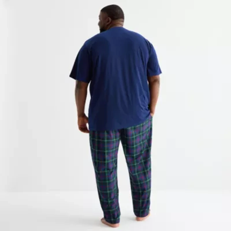 St. John's Bay Mens Crew Neck Short Sleeve 2-pc. Big and Tall Pajama Sets