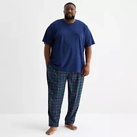 St. John's Bay Mens Crew Neck Short Sleeve 2-pc. Big and Tall Pajama Sets