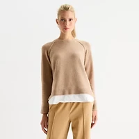 Stylus Womens Crew Neck Long Sleeve Pullover Sweater