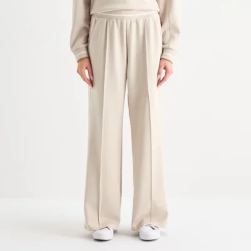 Stylus Womens Wide Leg High Rise Track Pant