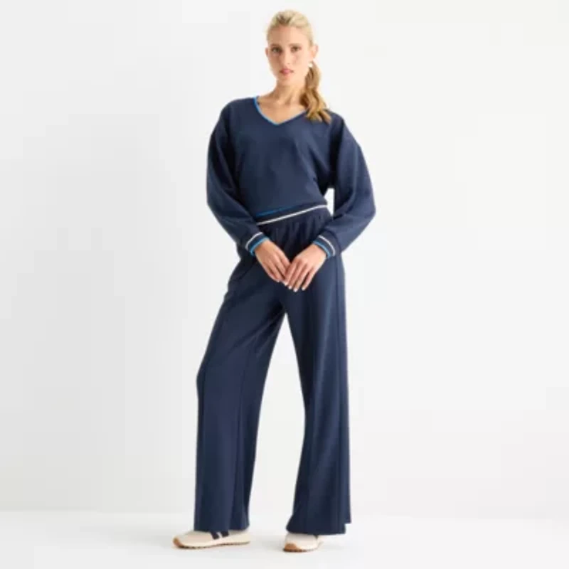 Stylus Womens Wide Leg High Rise Cropped Pant