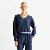 Stylus Womens V Neck Long Sleeve Sweatshirt