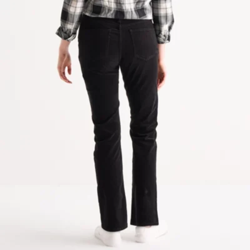St. John's Bay Womens Mid Rise Straight Corduroy Pant Tall