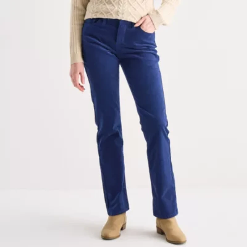 St. John's Bay Womens Tall Mid Rise Straight Corduroy Pant