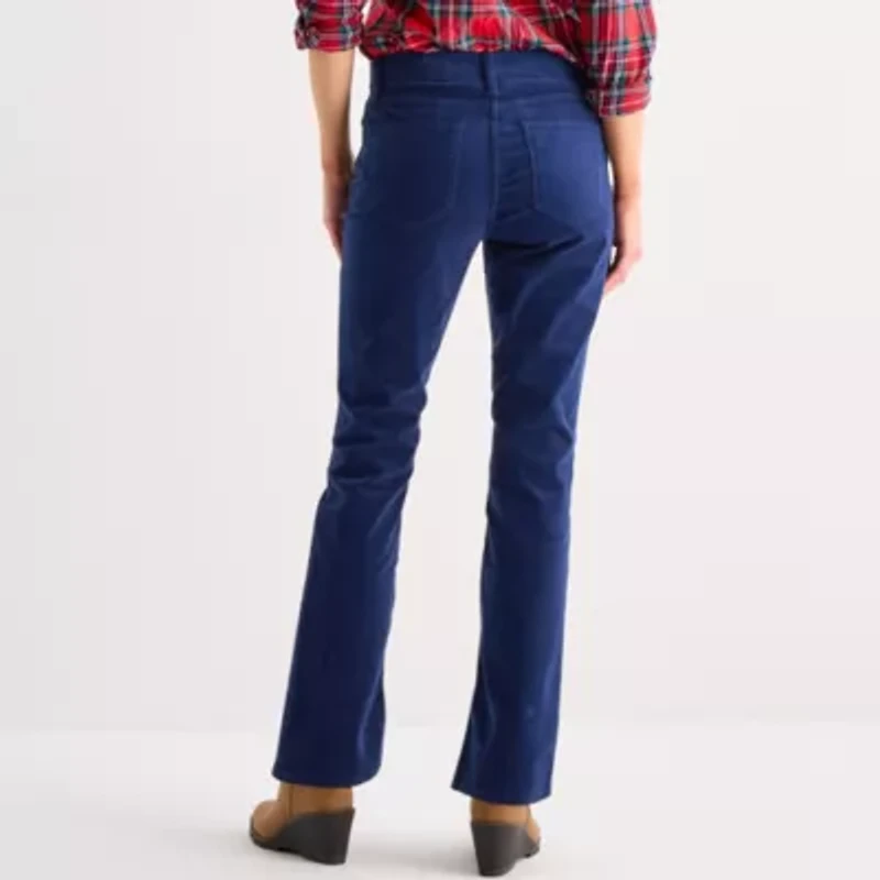 St. John's Bay Womens Mid Rise Bootcut Corduroy Pant Tall