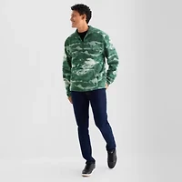 Arizona Mens Long Sleeve Sherpa Quarter-Zip Pullover