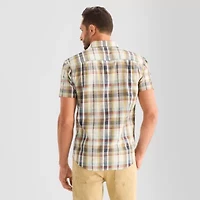 mutual weave Mens Short Sleeve Regular Fit Button-Down Shirt