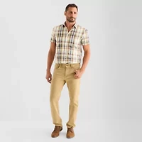 mutual weave Mens Short Sleeve Regular Fit Button-Down Shirt