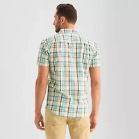 mutual weave Mens Short Sleeve Regular Fit Button-Down Shirt