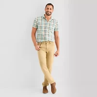 mutual weave Mens Short Sleeve Regular Fit Button-Down Shirt