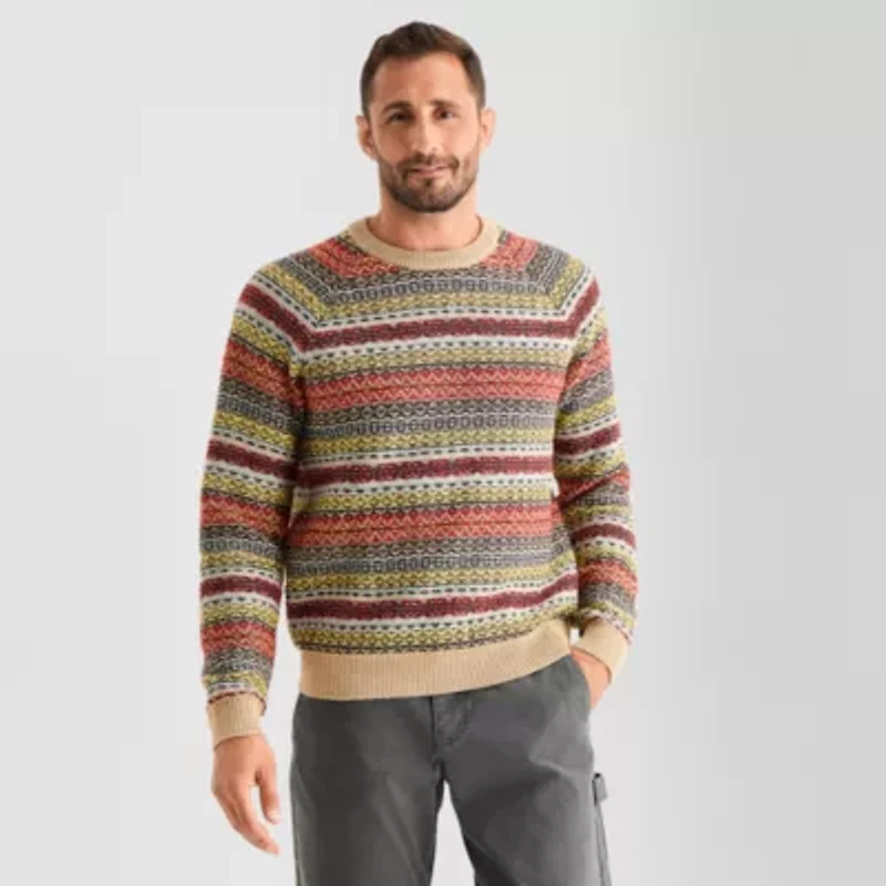 mutual weave Mens Crew Neck Long Sleeve Pullover Sweater