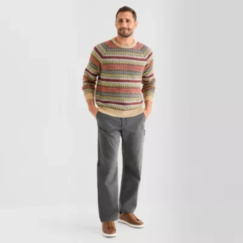 mutual weave Mens Crew Neck Long Sleeve Pullover Sweater