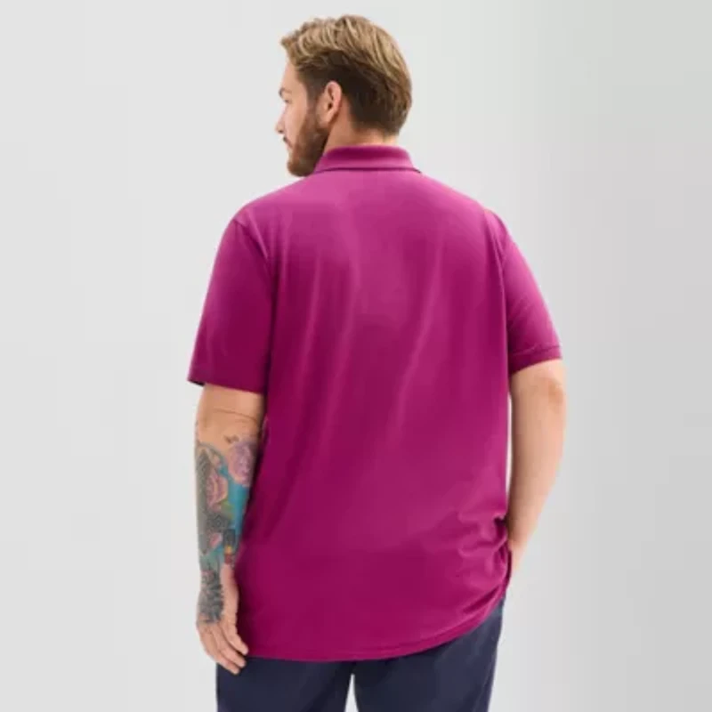 St. John's Bay Premium Stretch Big and Tall Mens Classic Fit Short Sleeve Polo Shirt