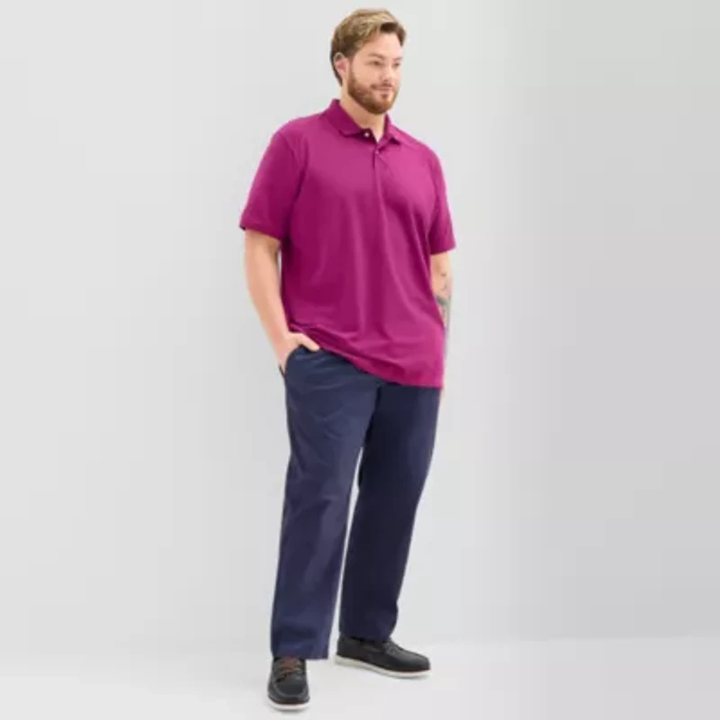 St. John's Bay Premium Stretch Big and Tall Mens Classic Fit Short Sleeve Polo Shirt